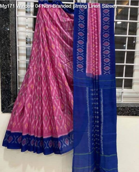 Mg171 Window 04 Non-Branded Stmng Linen Sarees