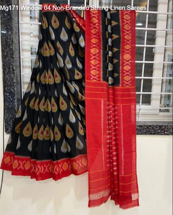 Mg171 Window 04 Non-Branded Stmng Linen Sarees
