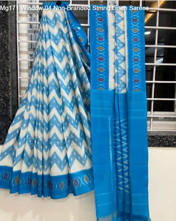 Mg171 Window 04 Non-Branded Stmng Linen Sarees