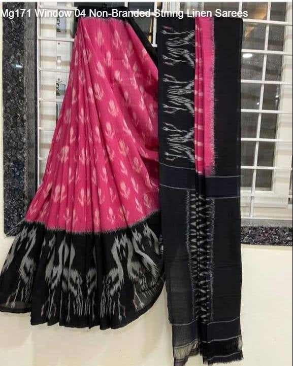 Mg171 Window 04 Non-Branded Stmng Linen Sarees