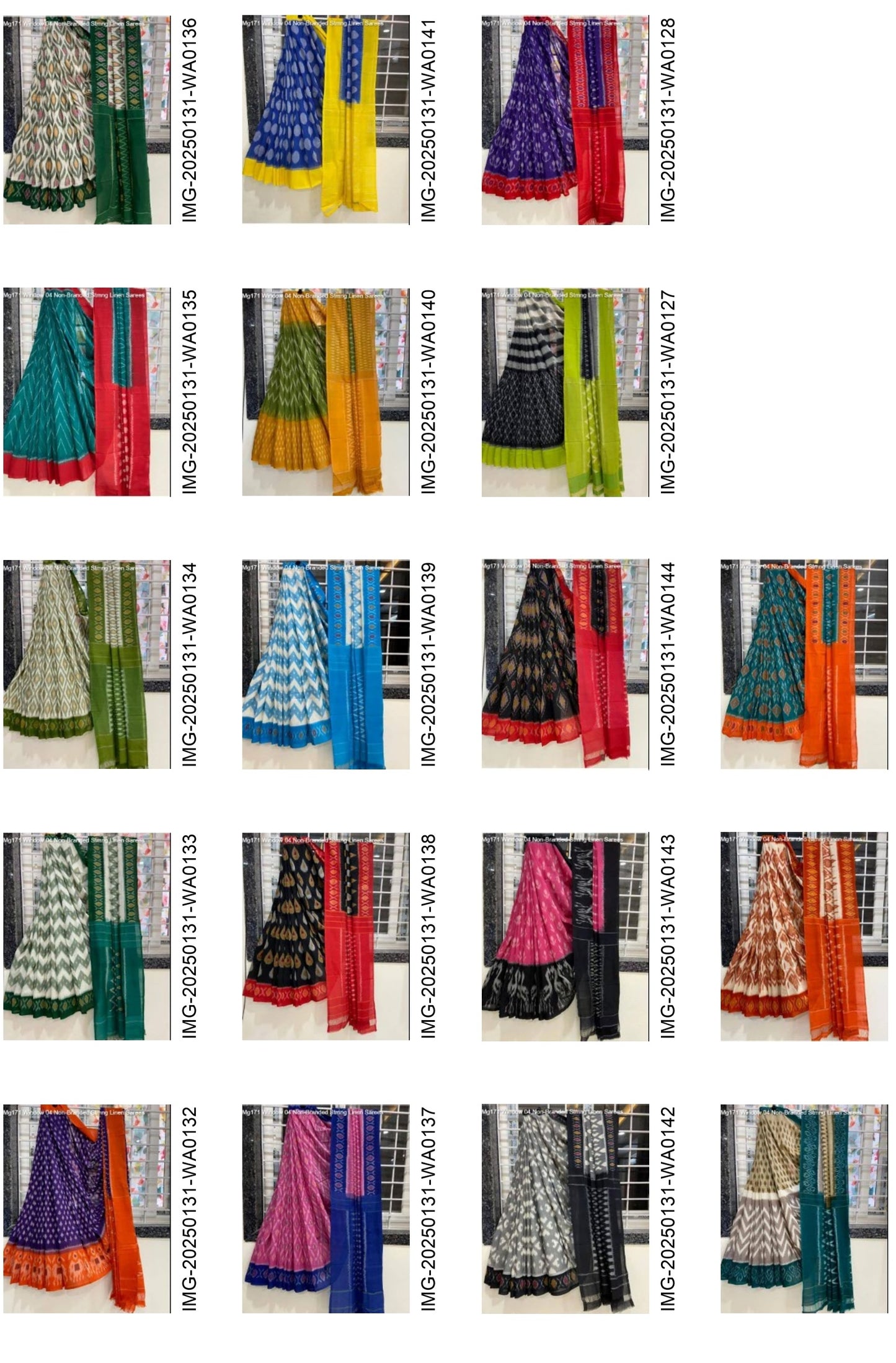 Mg171 Window 04 Non-Branded Stmng Linen Sarees