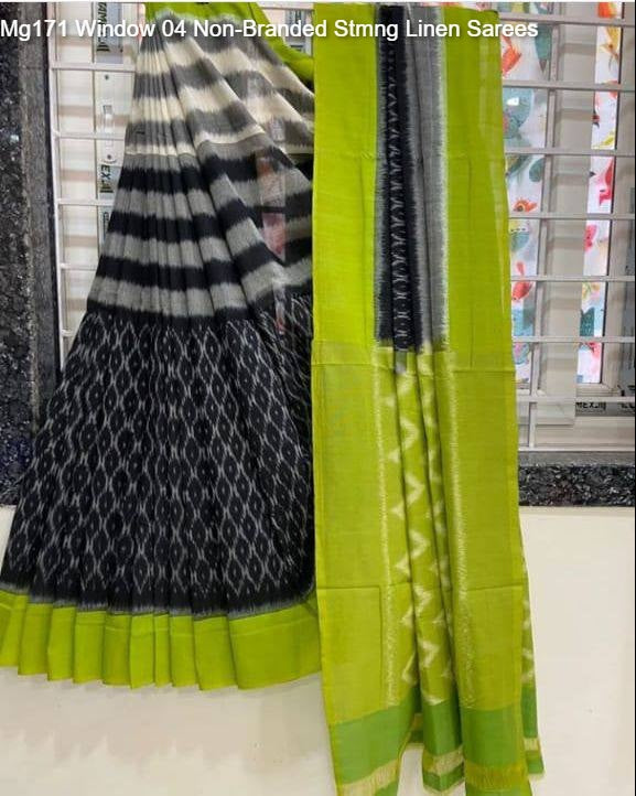 Mg171 Window 04 Non-Branded Stmng Linen Sarees