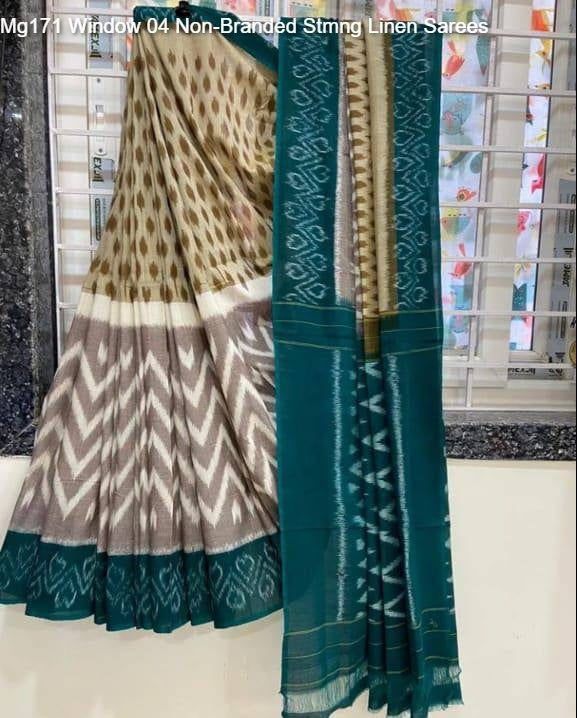 Mg171 Window 04 Non-Branded Stmng Linen Sarees