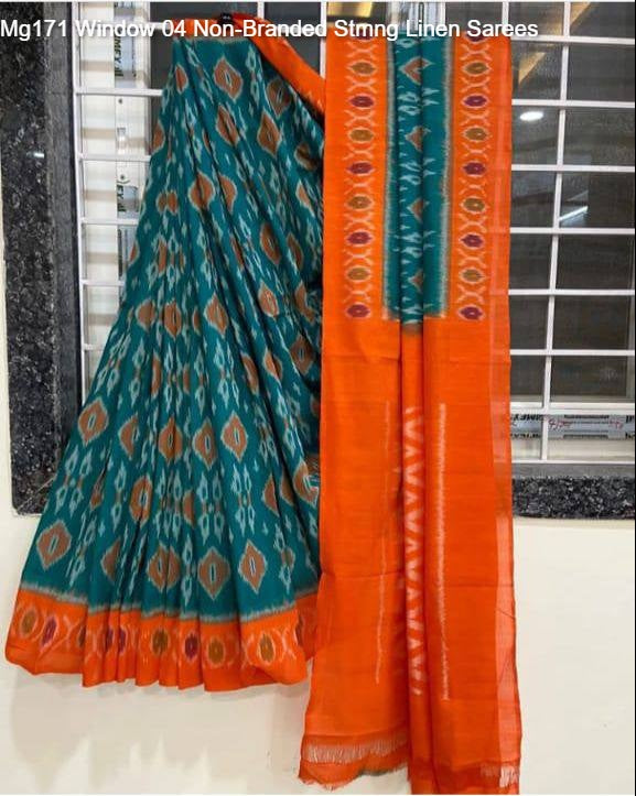 Mg171 Window 04 Non-Branded Stmng Linen Sarees