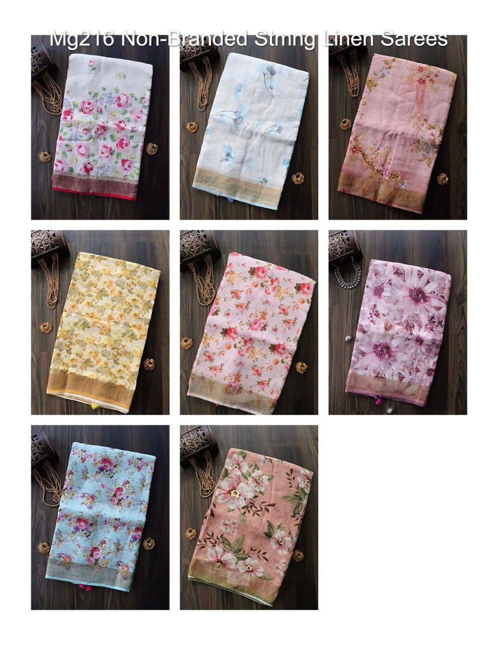 Mg216 Non-Branded Stmng Linen Sarees