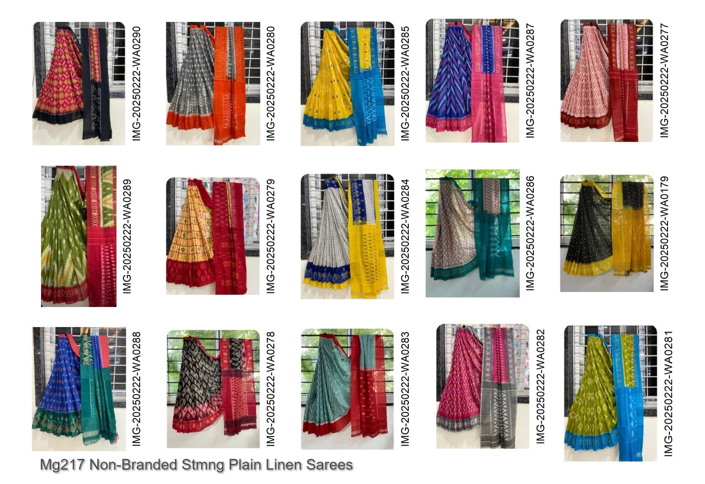 Mg217 Non-Branded Stmng Plain Linen Sarees