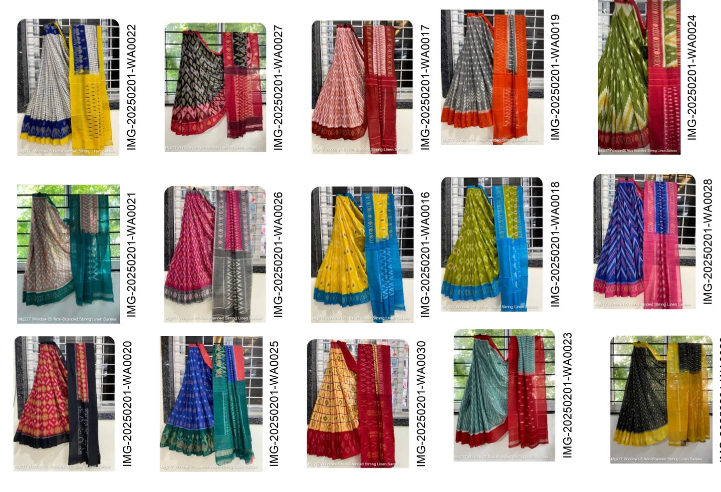Mg217 Window 05 Non-Branded Stmng Linen Sarees