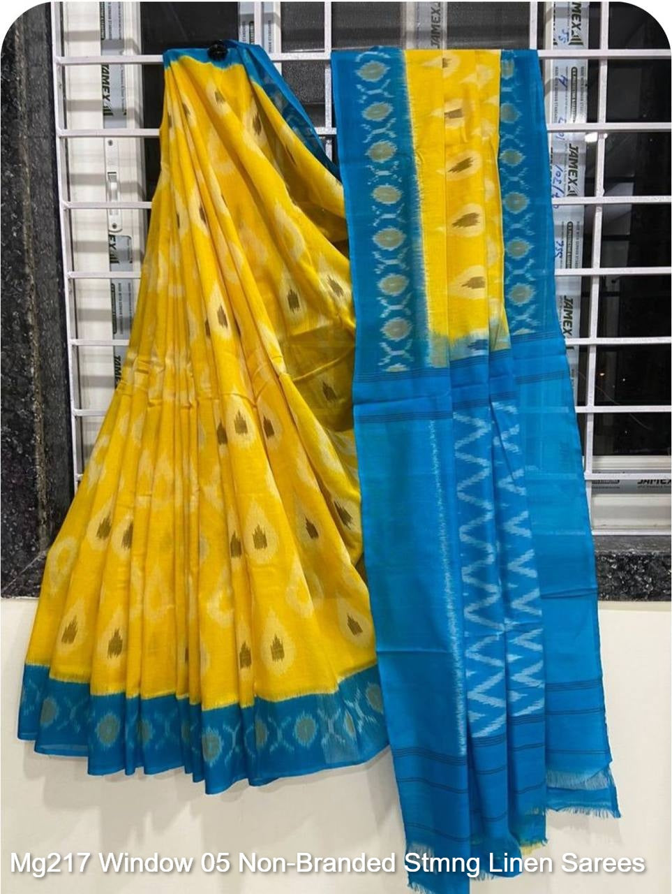 Mg217 Window 05 Non-Branded Stmng Linen Sarees