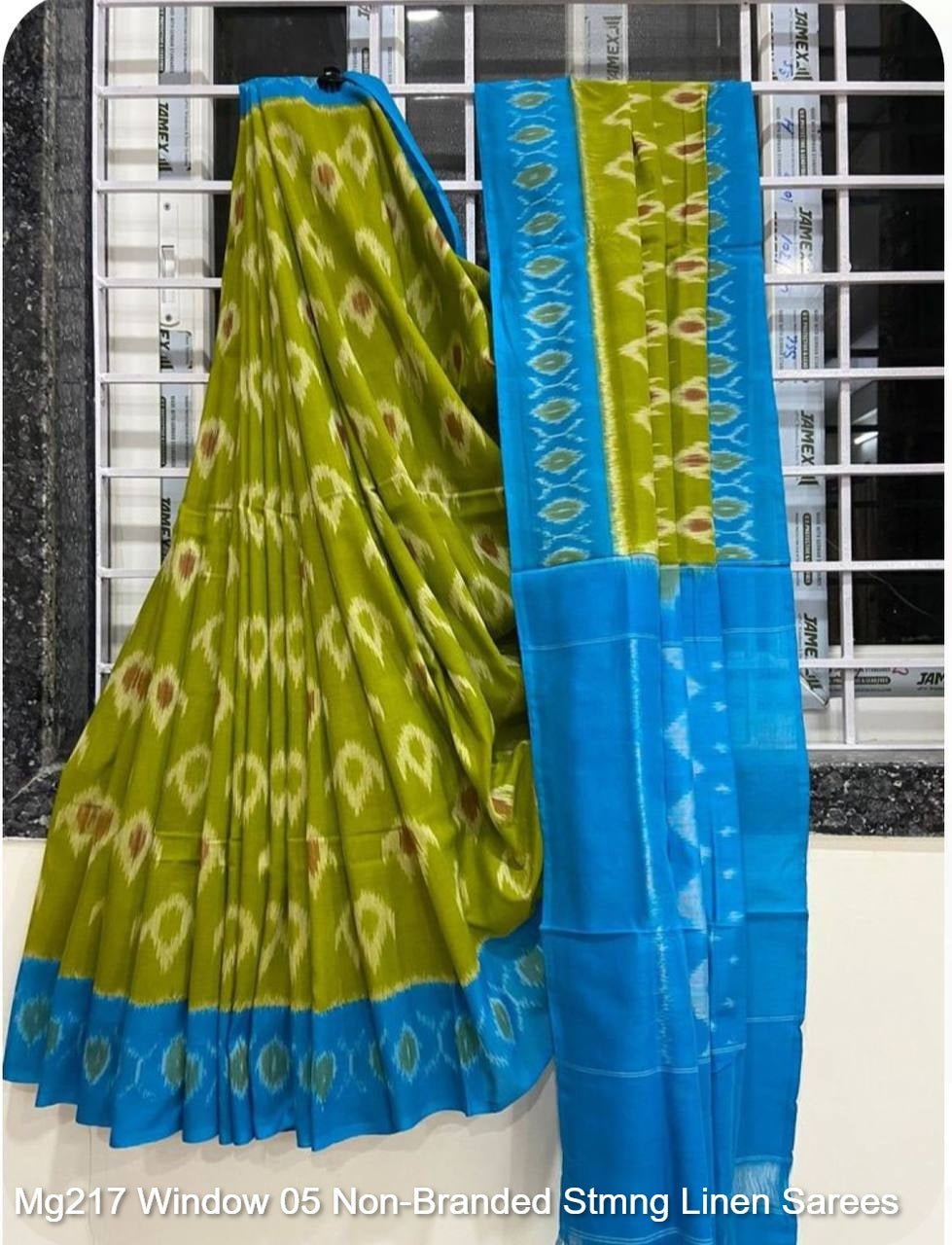 Mg217 Window 05 Non-Branded Stmng Linen Sarees