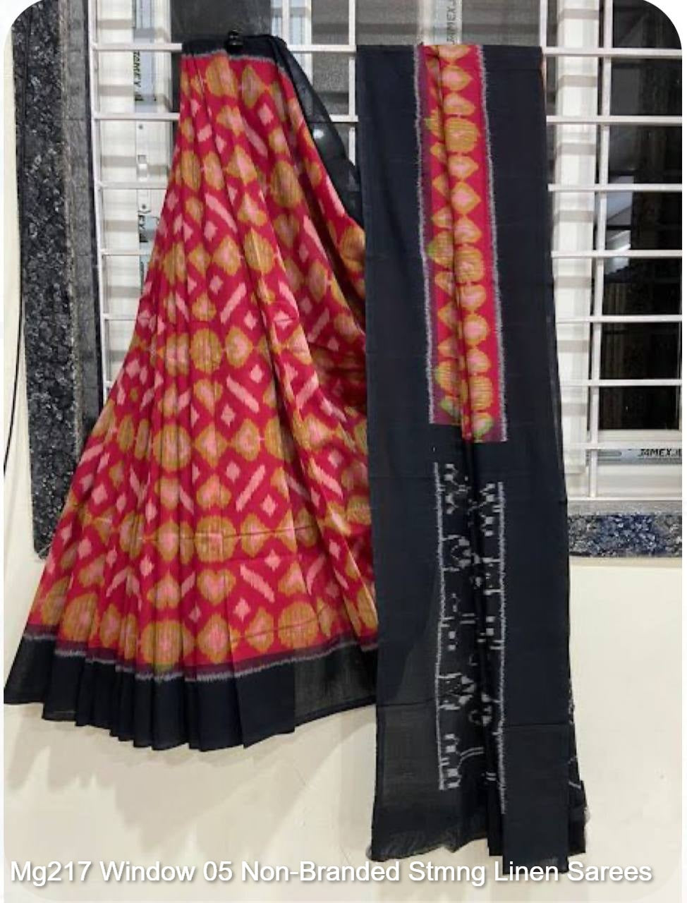 Mg217 Window 05 Non-Branded Stmng Linen Sarees