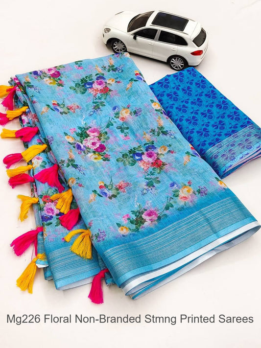 Mg226 Floral Non-Branded Stmng Printed Sarees