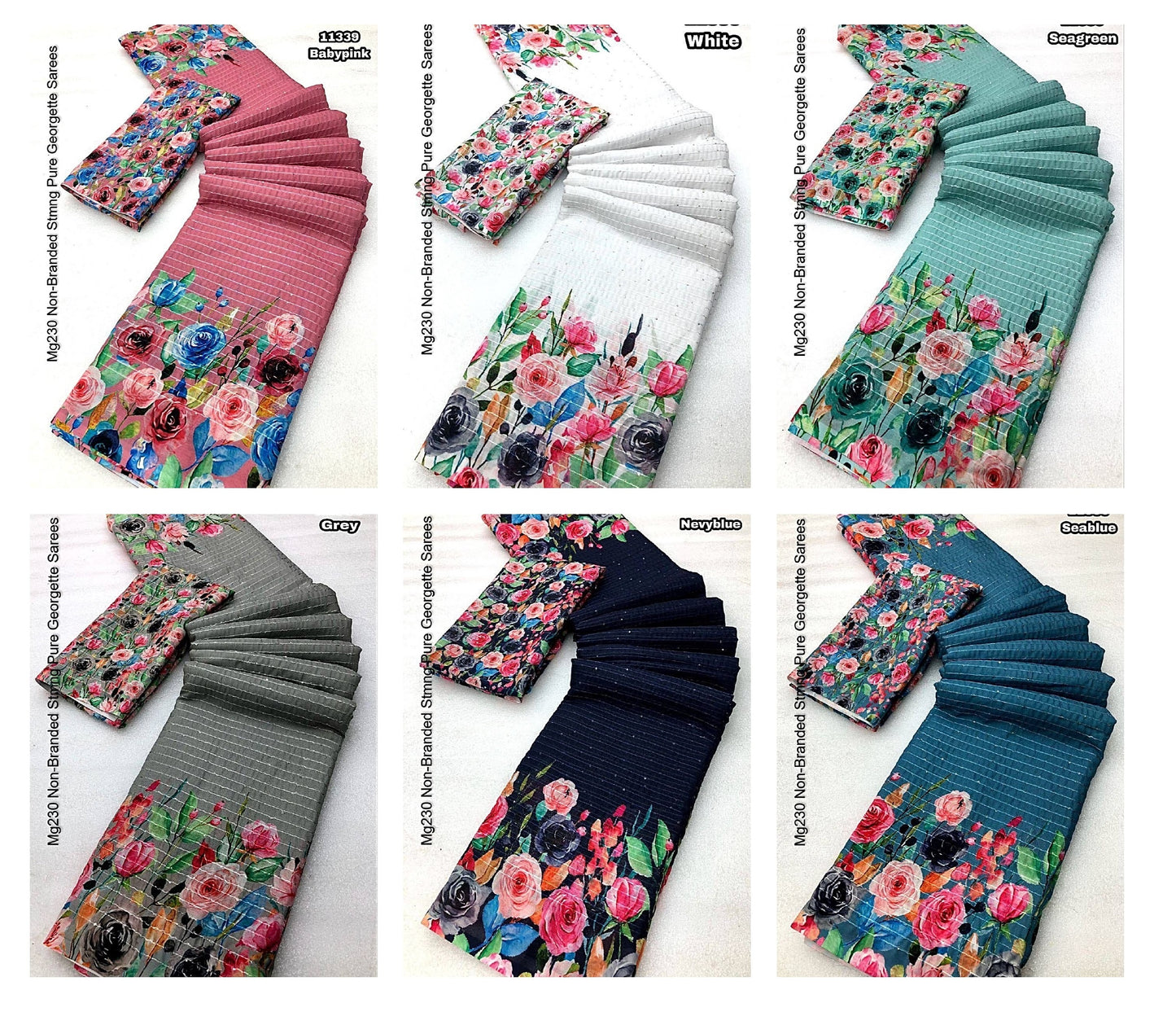 Mg230 Non-Branded Stmng Pure Georgette Sarees