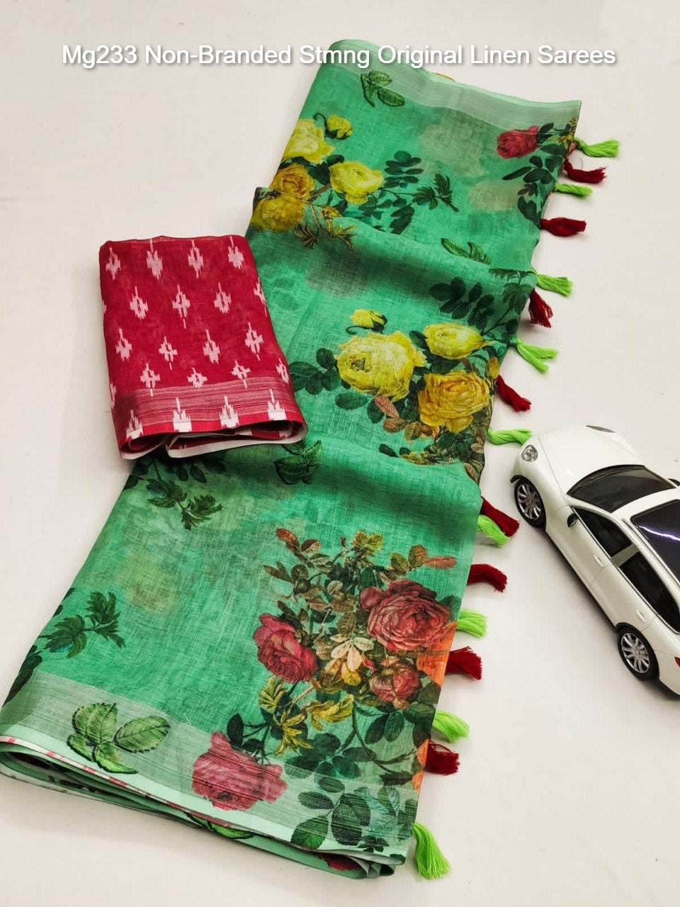 Mg233 Non-Branded Stmng Original Linen Sarees