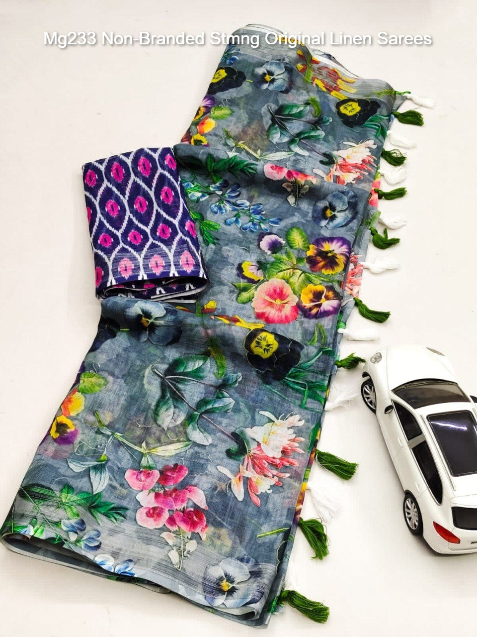 Mg233 Non-Branded Stmng Original Linen Sarees