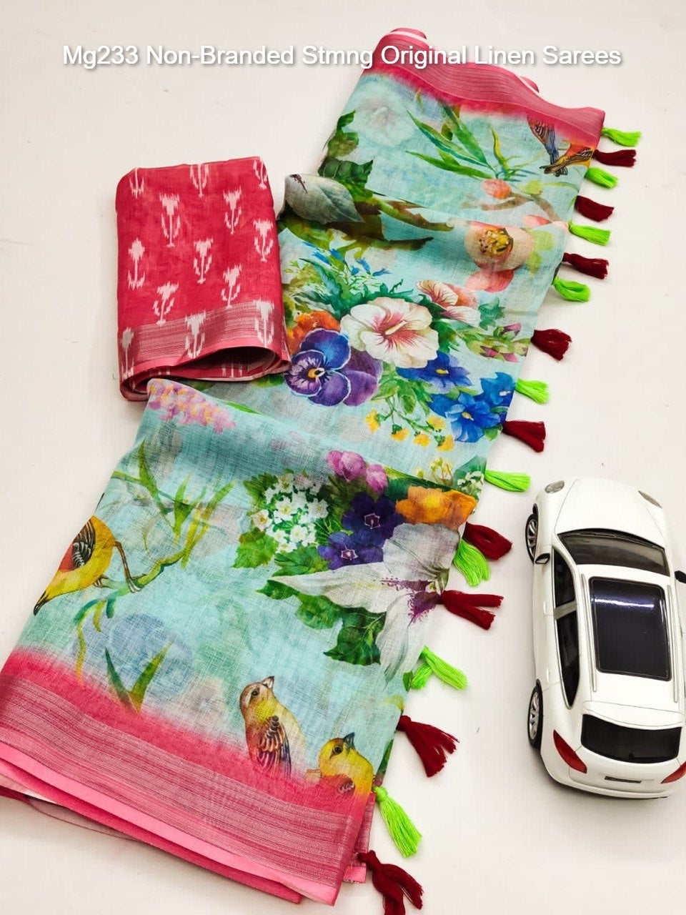 Mg233 Non-Branded Stmng Original Linen Sarees