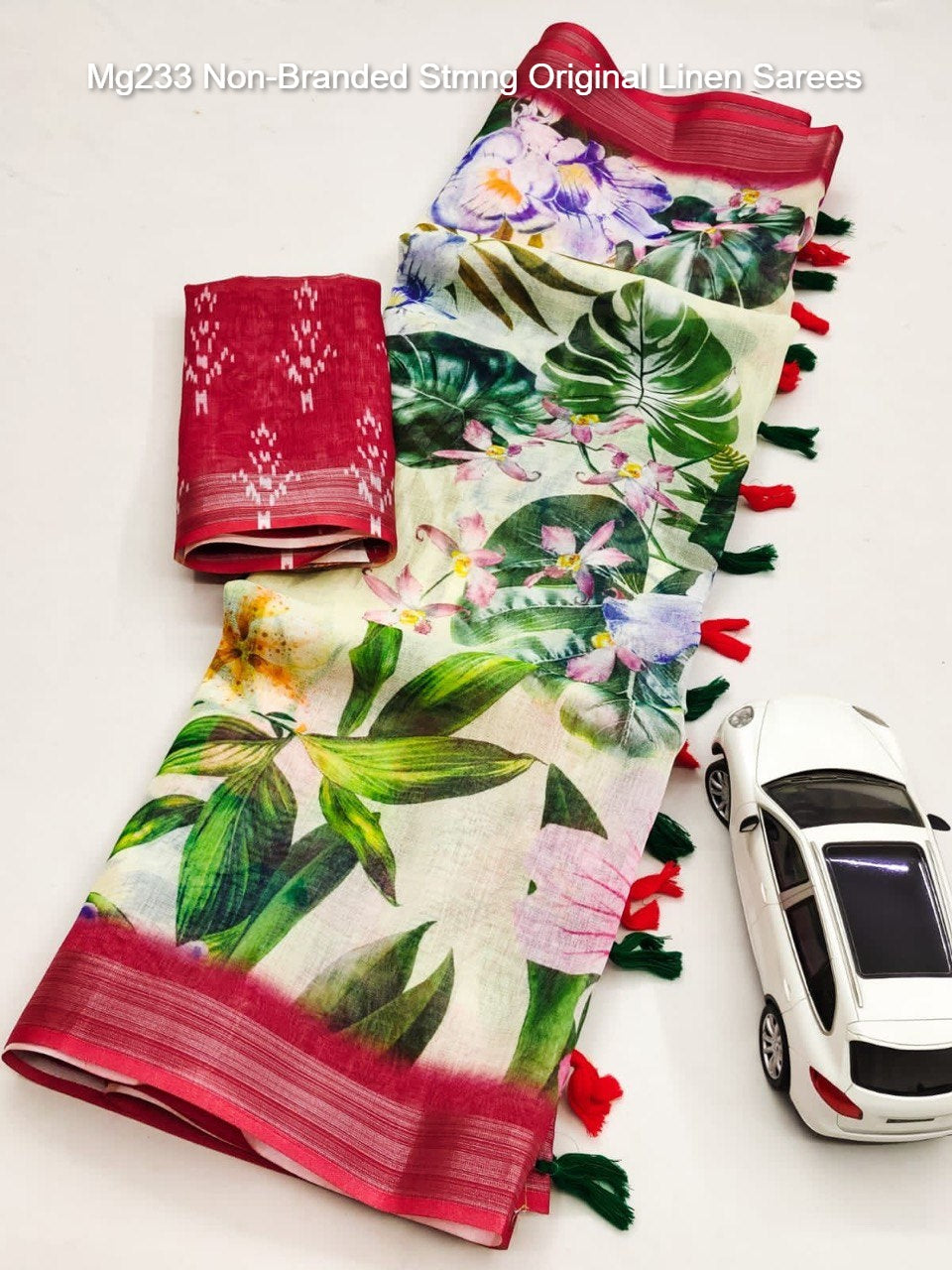 Mg233 Non-Branded Stmng Original Linen Sarees