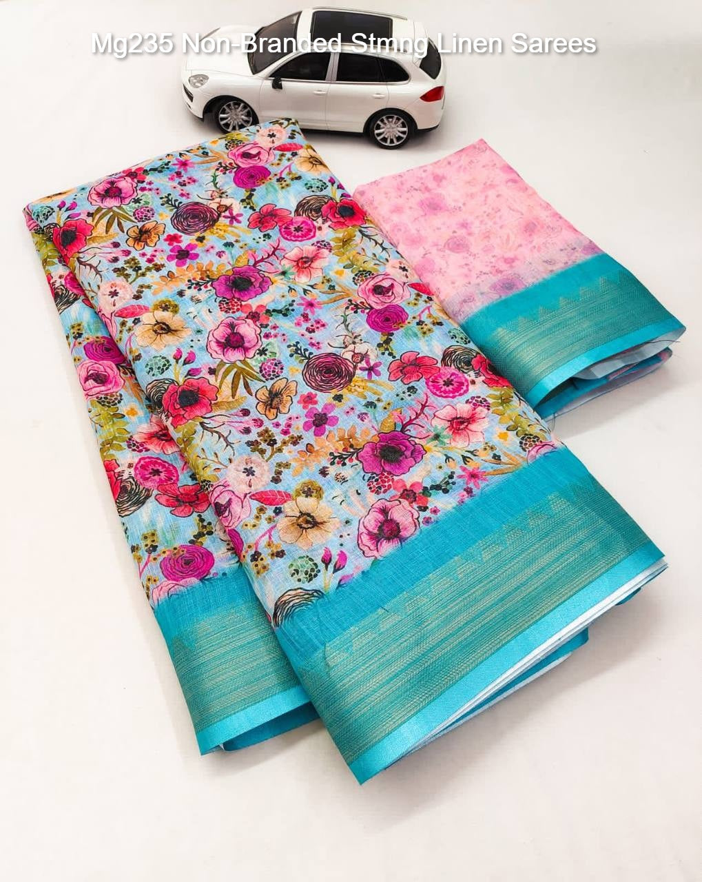 Mg235 Non-Branded Stmng Linen Sarees