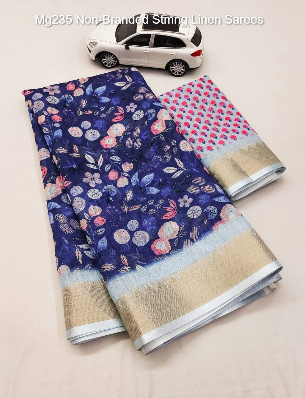 Mg235 Non-Branded Stmng Linen Sarees