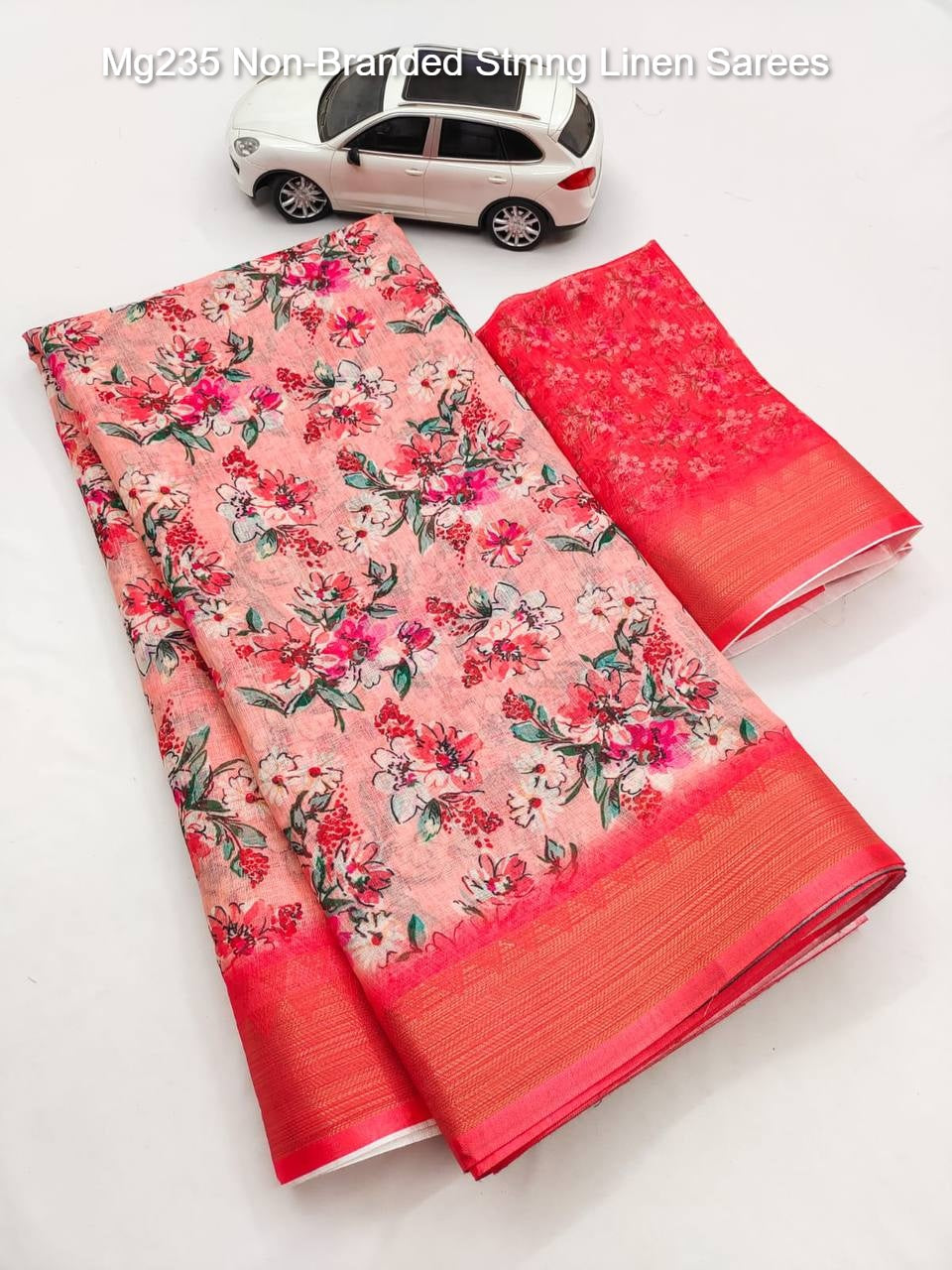 Mg235 Non-Branded Stmng Linen Sarees