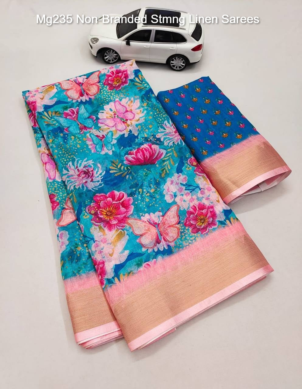 Mg235 Non-Branded Stmng Linen Sarees