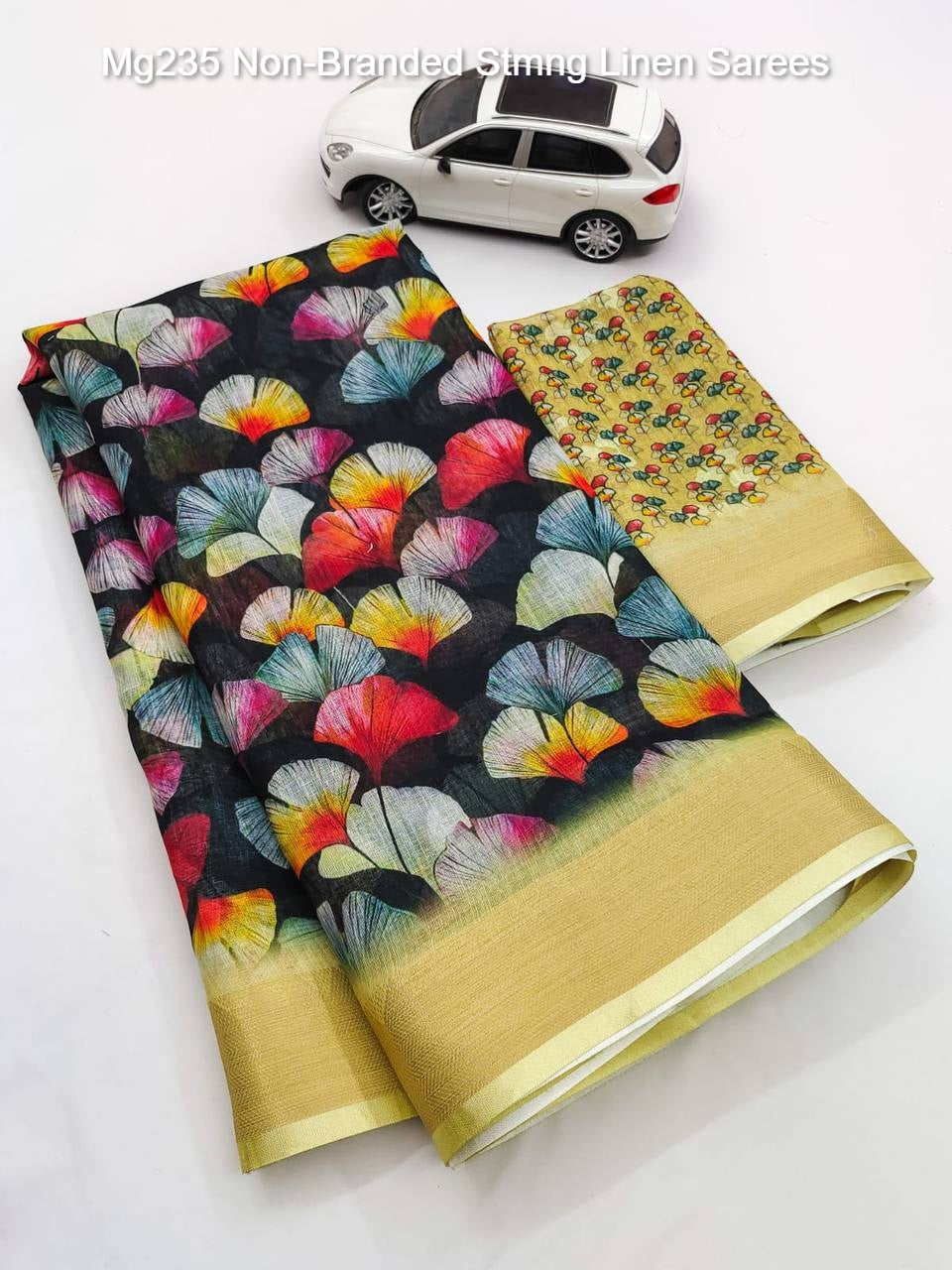 Mg235 Non-Branded Stmng Linen Sarees