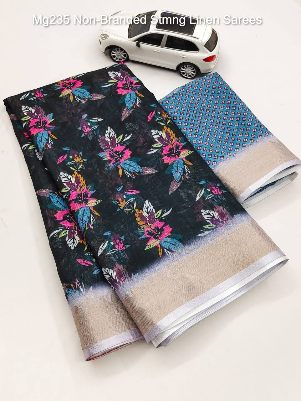 Mg235 Non-Branded Stmng Linen Sarees