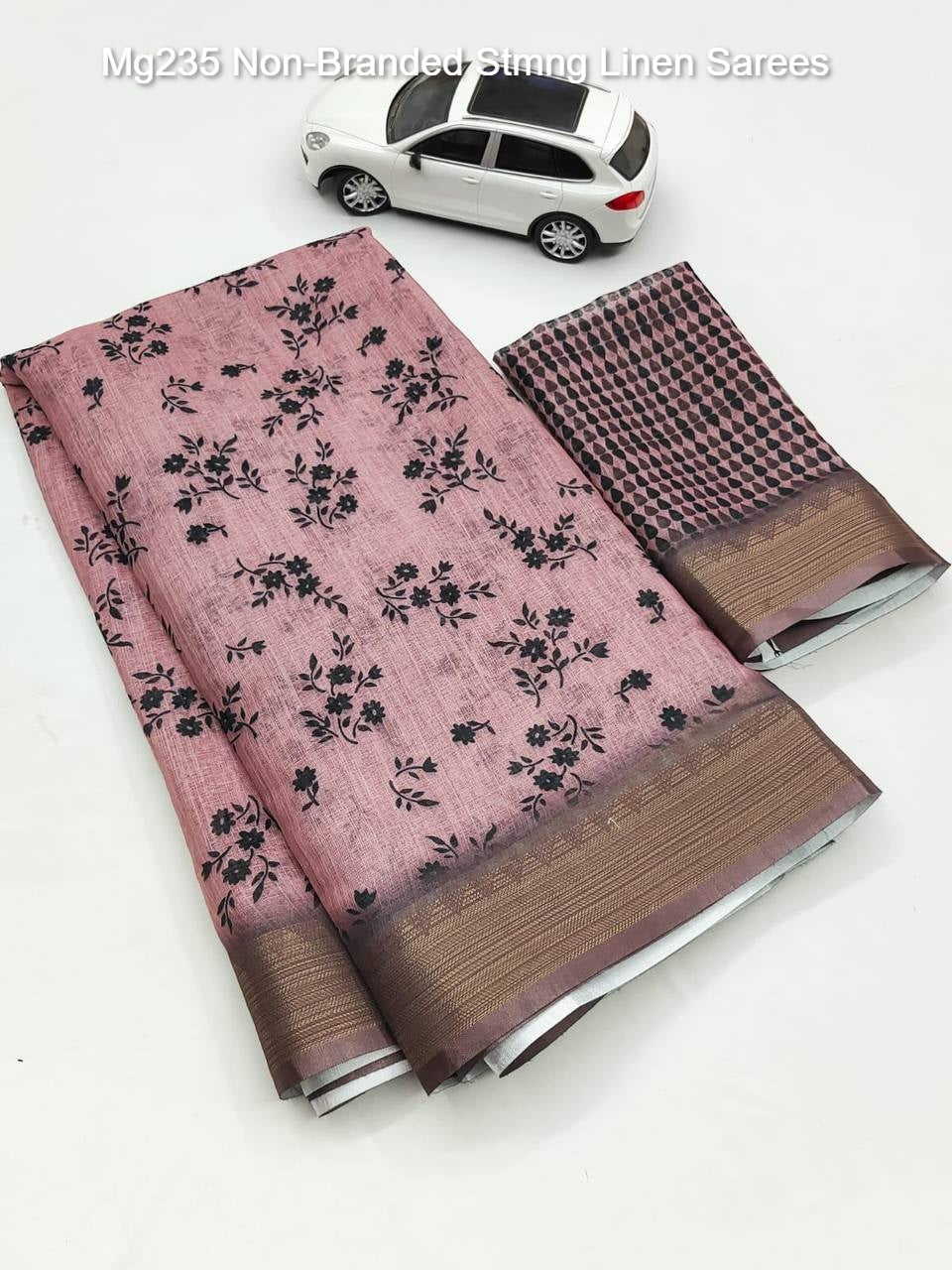 Mg235 Non-Branded Stmng Linen Sarees