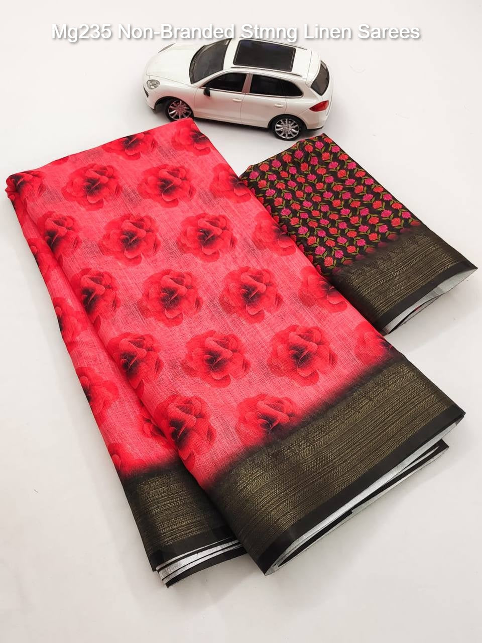 Mg235 Non-Branded Stmng Linen Sarees