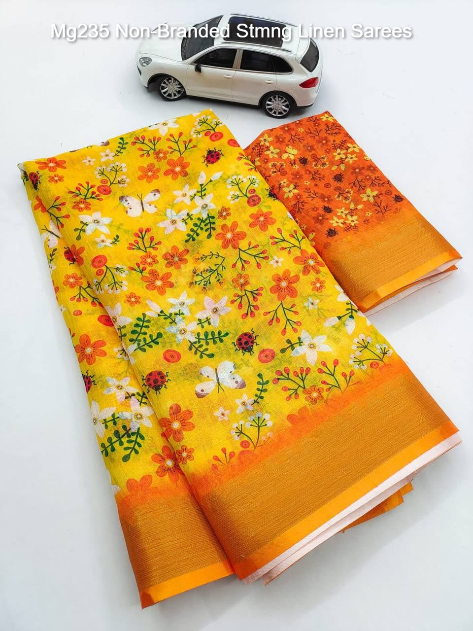 Mg235 Non-Branded Stmng Linen Sarees
