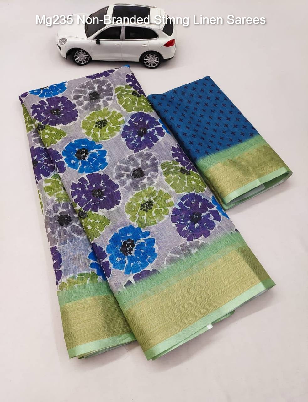 Mg235 Non-Branded Stmng Linen Sarees