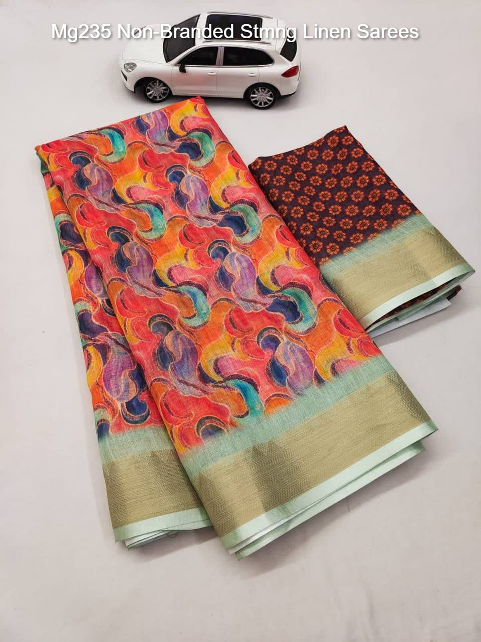 Mg235 Non-Branded Stmng Linen Sarees