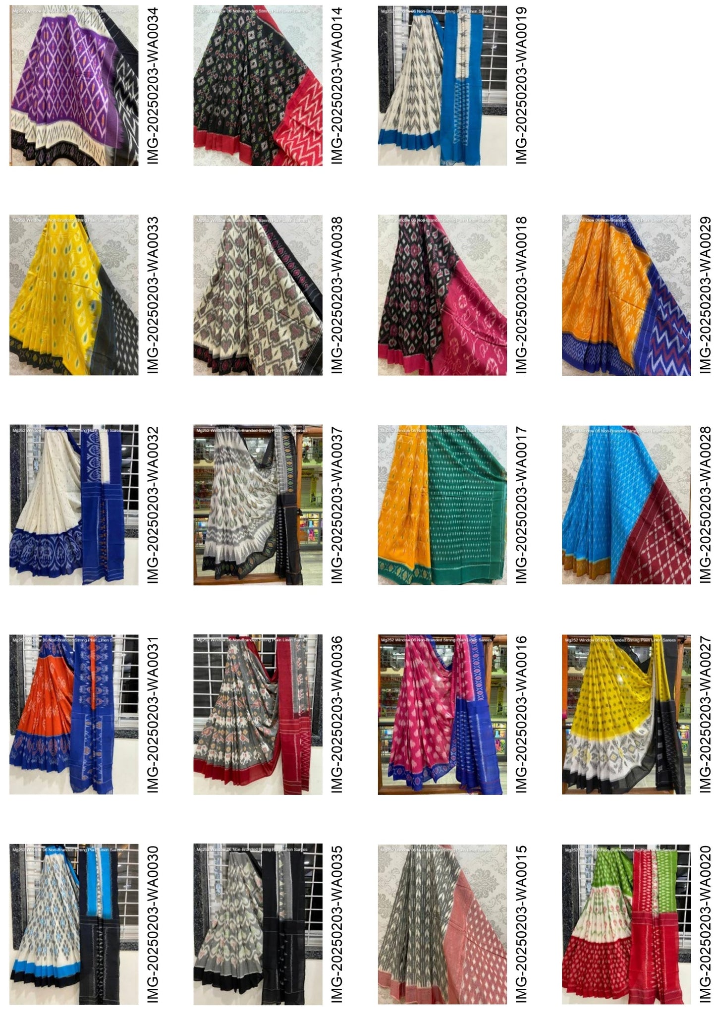 Mg252 Window 06 Non-Branded Stmng Plain Linen Sarees