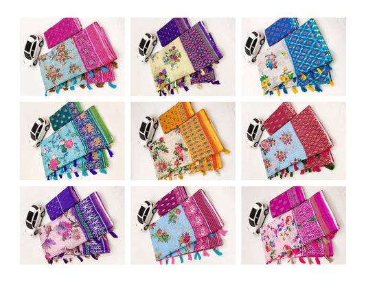 Mg258 Non-Branded Stmng Plain Linen Sarees