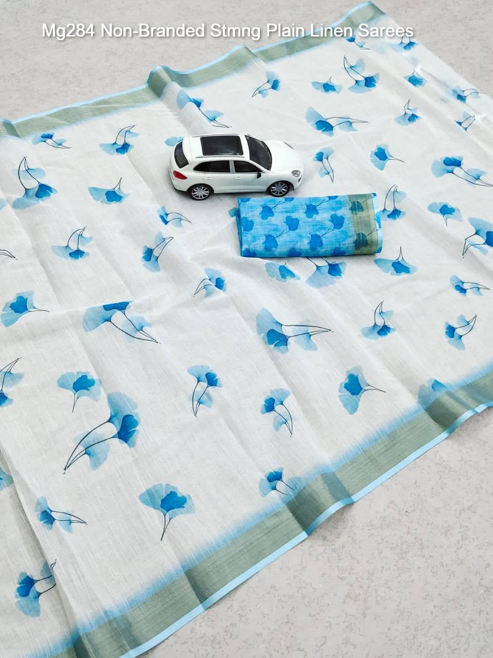 Mg284 Non-Branded Stmng Plain Linen Sarees