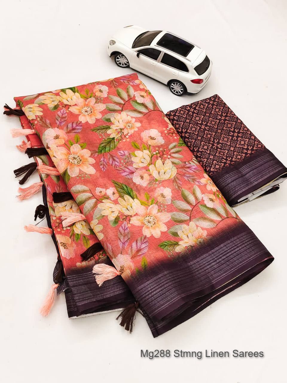 Mg288 Stmng Linen Sarees