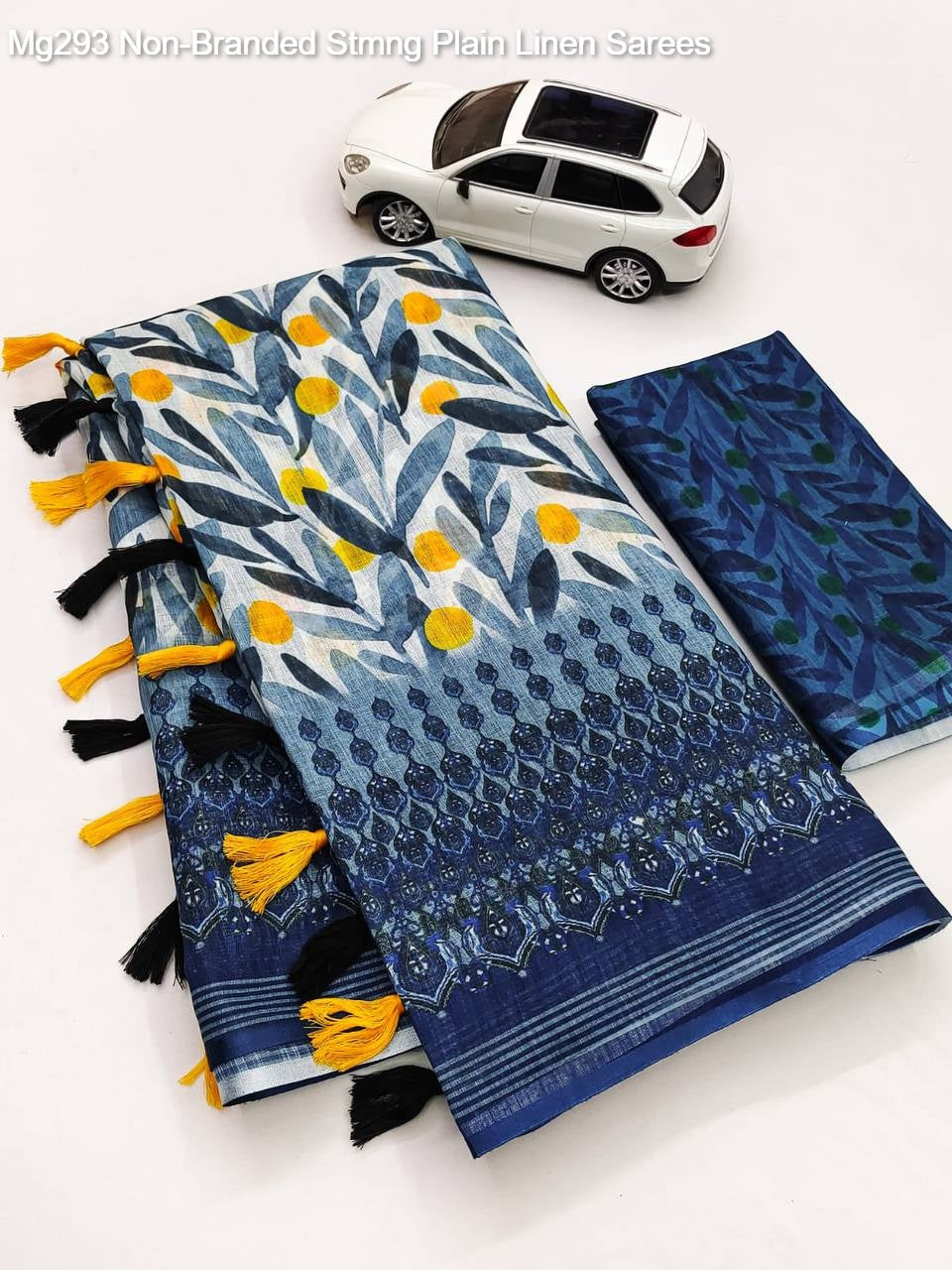 Mg293 Non-Branded Stmng Plain Linen Sarees