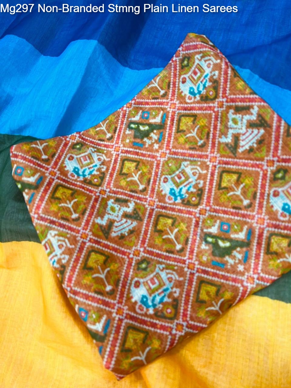 Mg297 Non-Branded Stmng Plain Linen Sarees