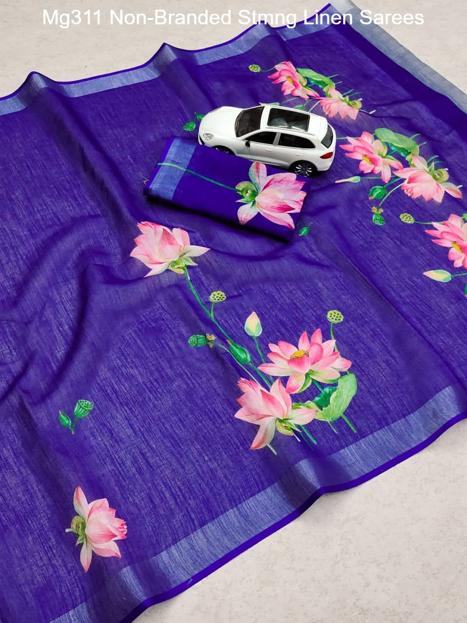 Mg311 Non-Branded Stmng Linen Sarees