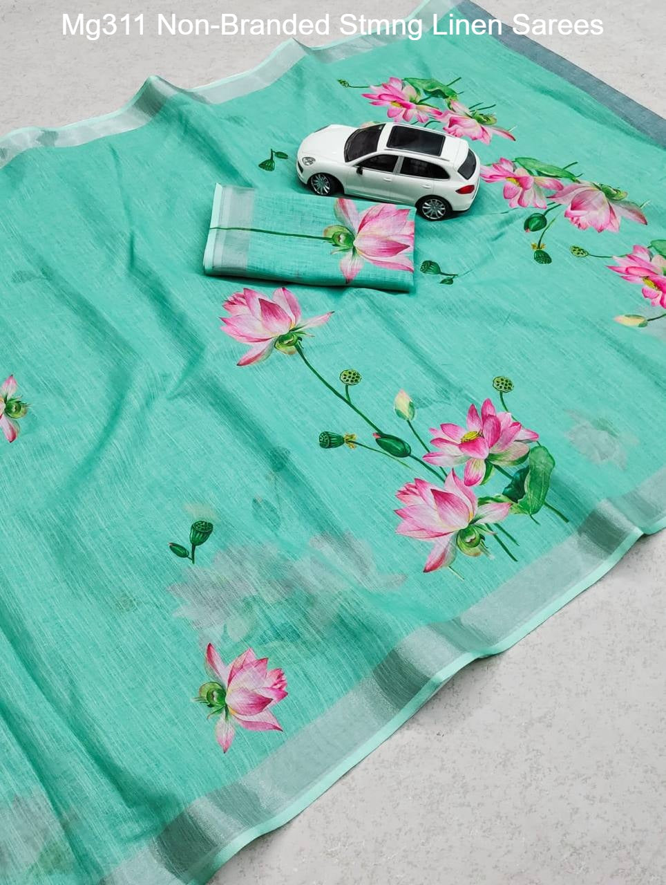 Mg311 Non-Branded Stmng Linen Sarees
