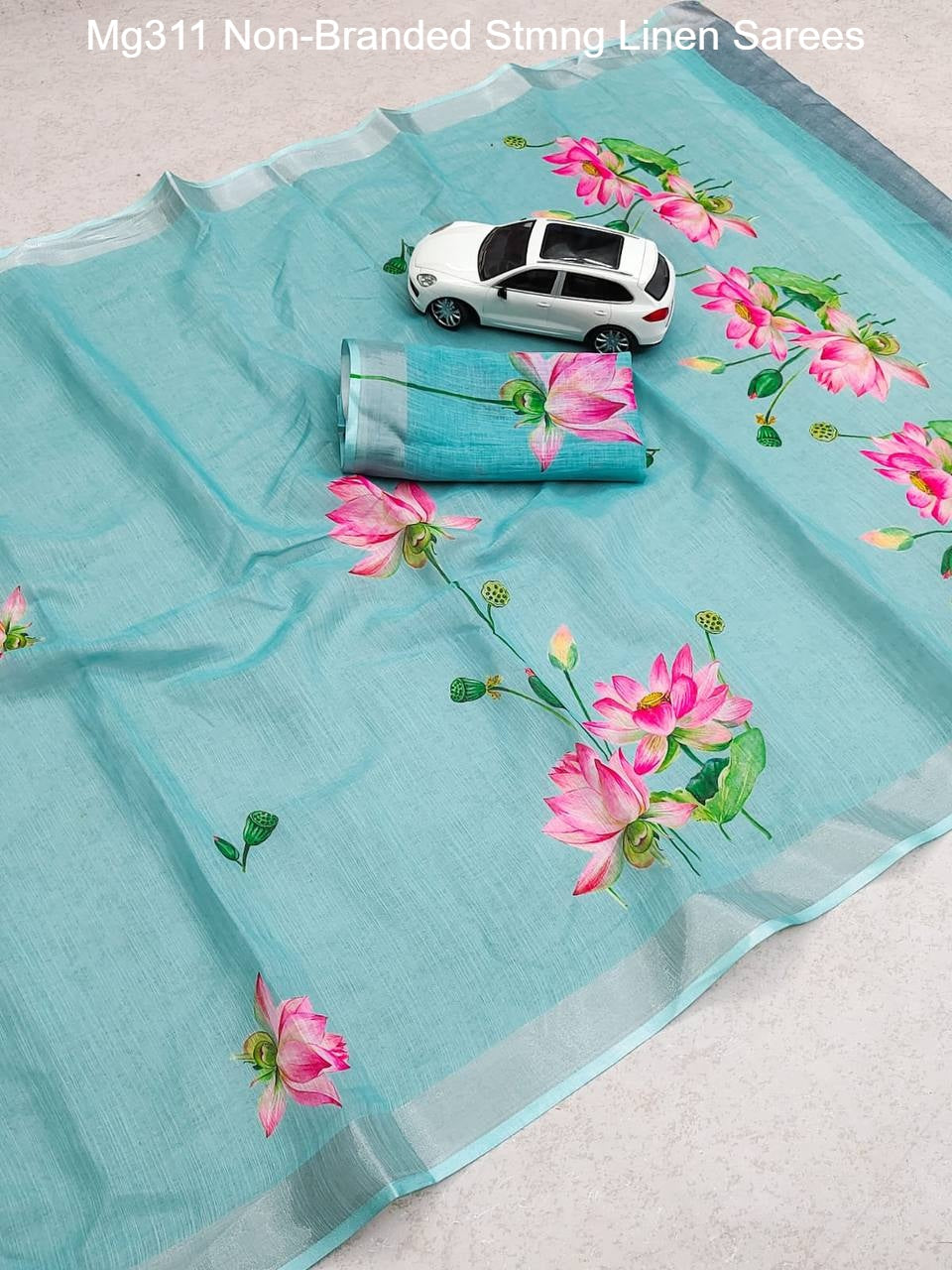 Mg311 Non-Branded Stmng Linen Sarees