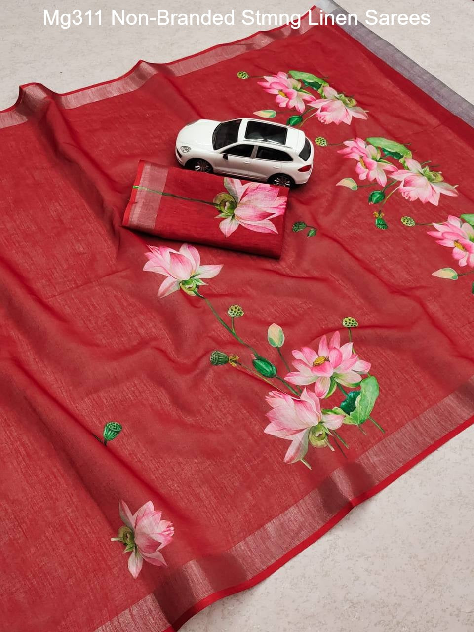 Mg311 Non-Branded Stmng Linen Sarees