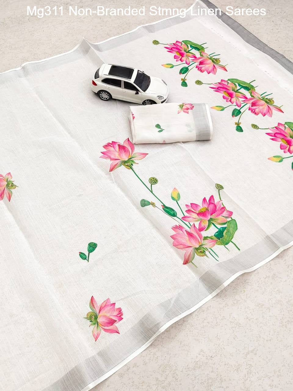 Mg311 Non-Branded Stmng Linen Sarees