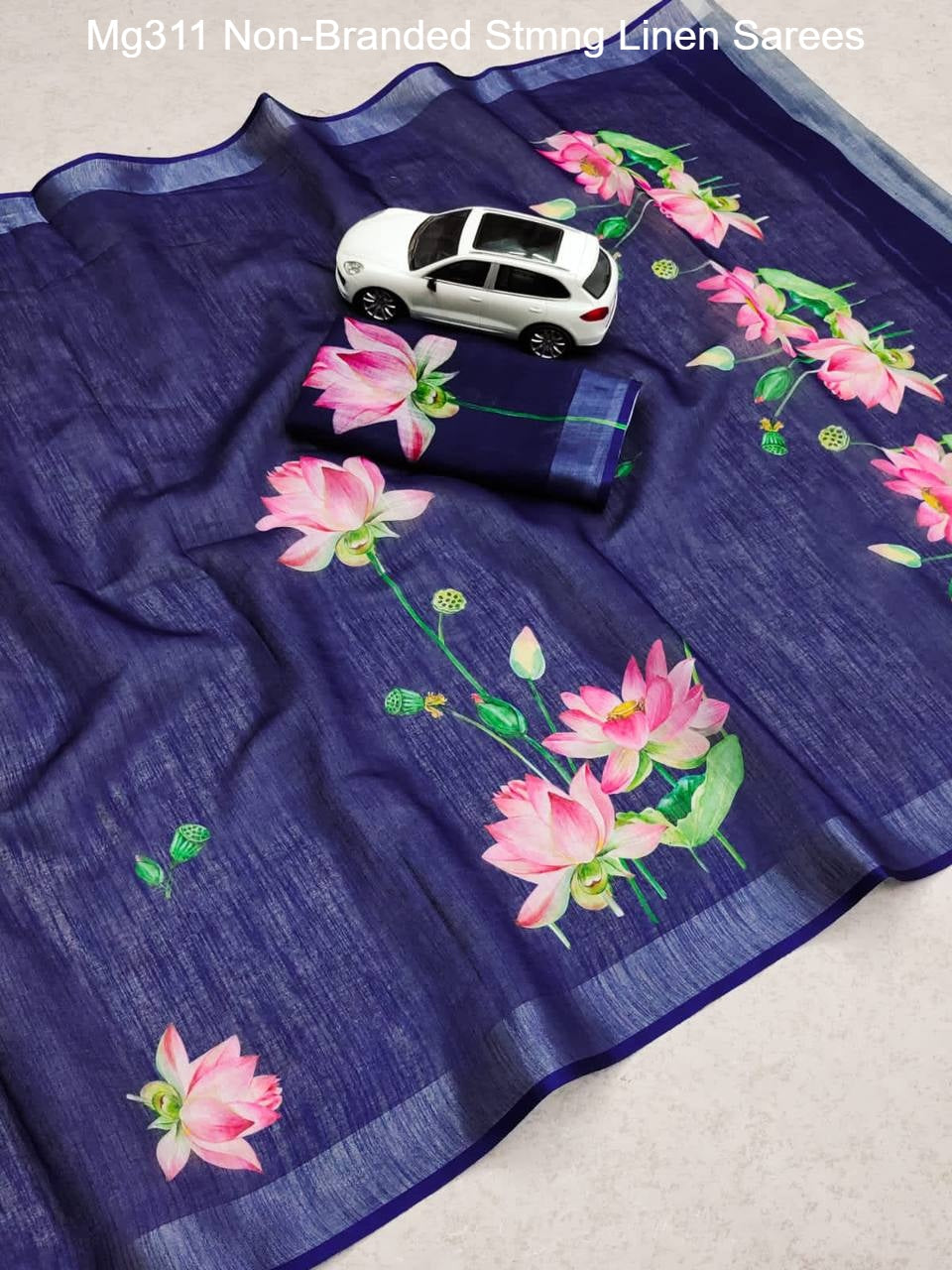 Mg311 Non-Branded Stmng Linen Sarees