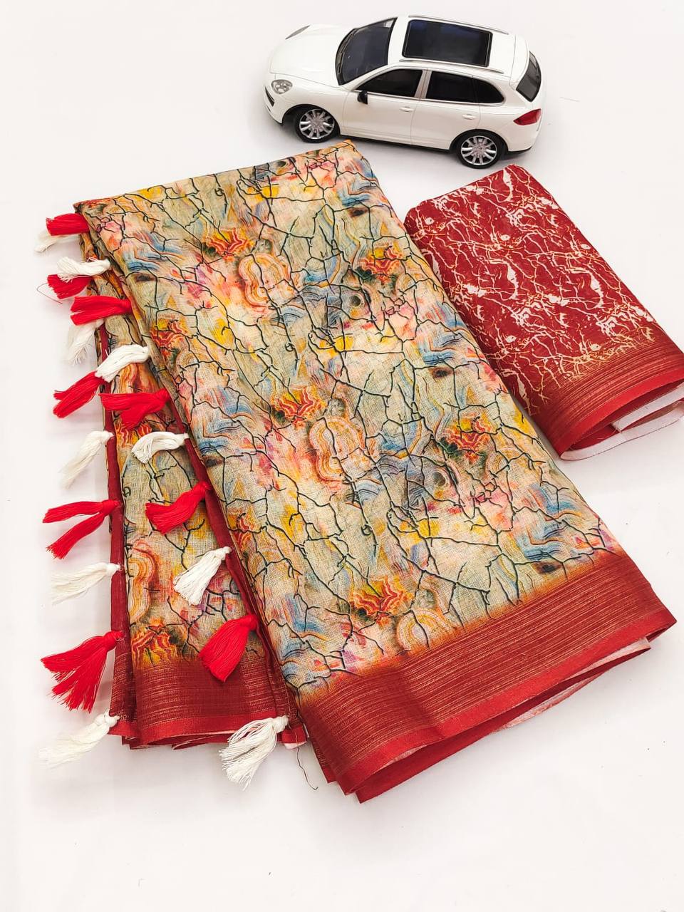 Mg313 Non-Branded Stmng Linen Sarees