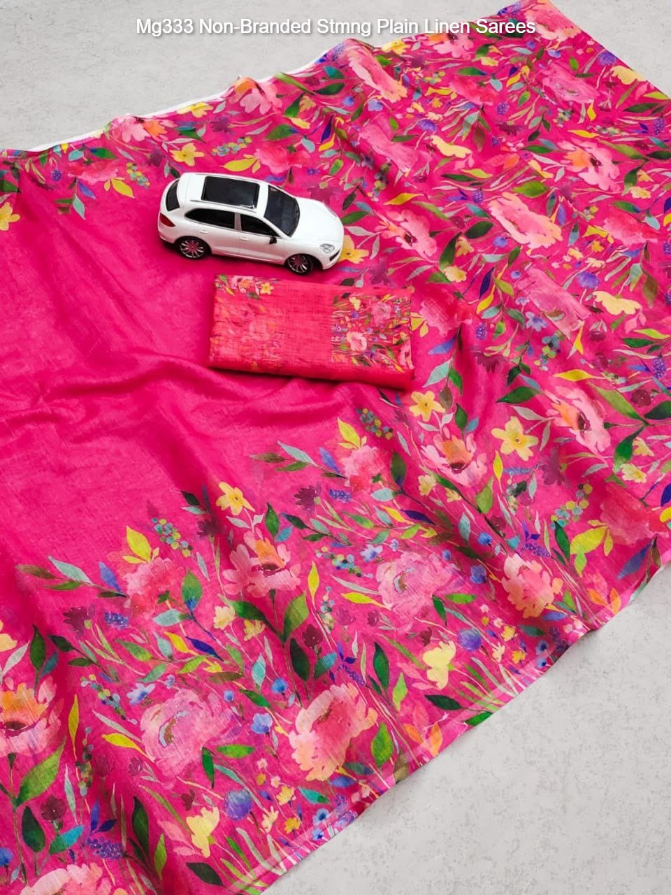 Mg333 Non-Branded Stmng Plain Linen Sarees