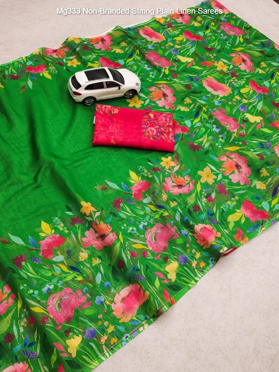 Mg333 Non-Branded Stmng Plain Linen Sarees