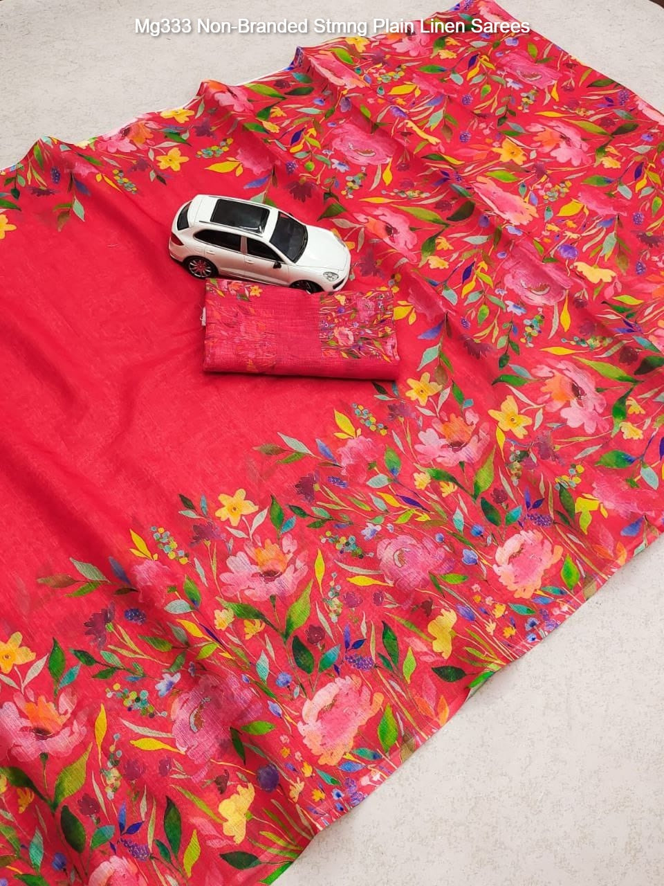 Mg333 Non-Branded Stmng Plain Linen Sarees