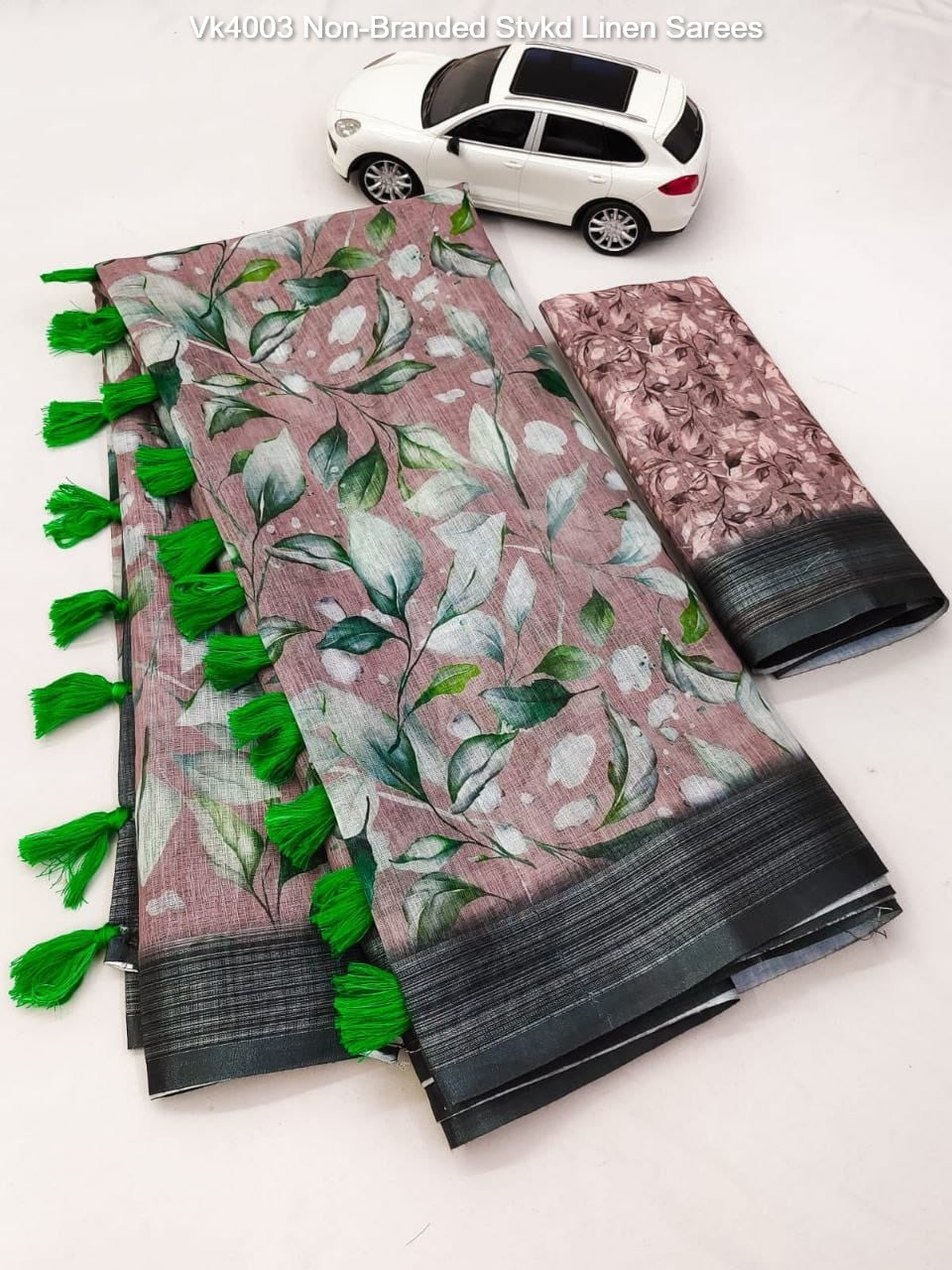 Mg334 Non-Branded Stmng Linen Sarees