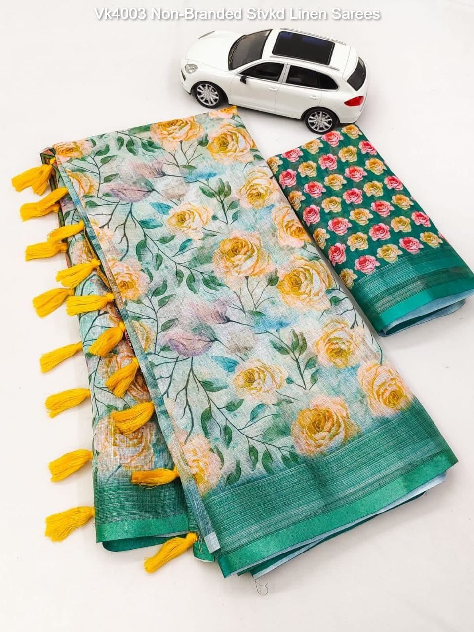 Mg334 Non-Branded Stmng Linen Sarees