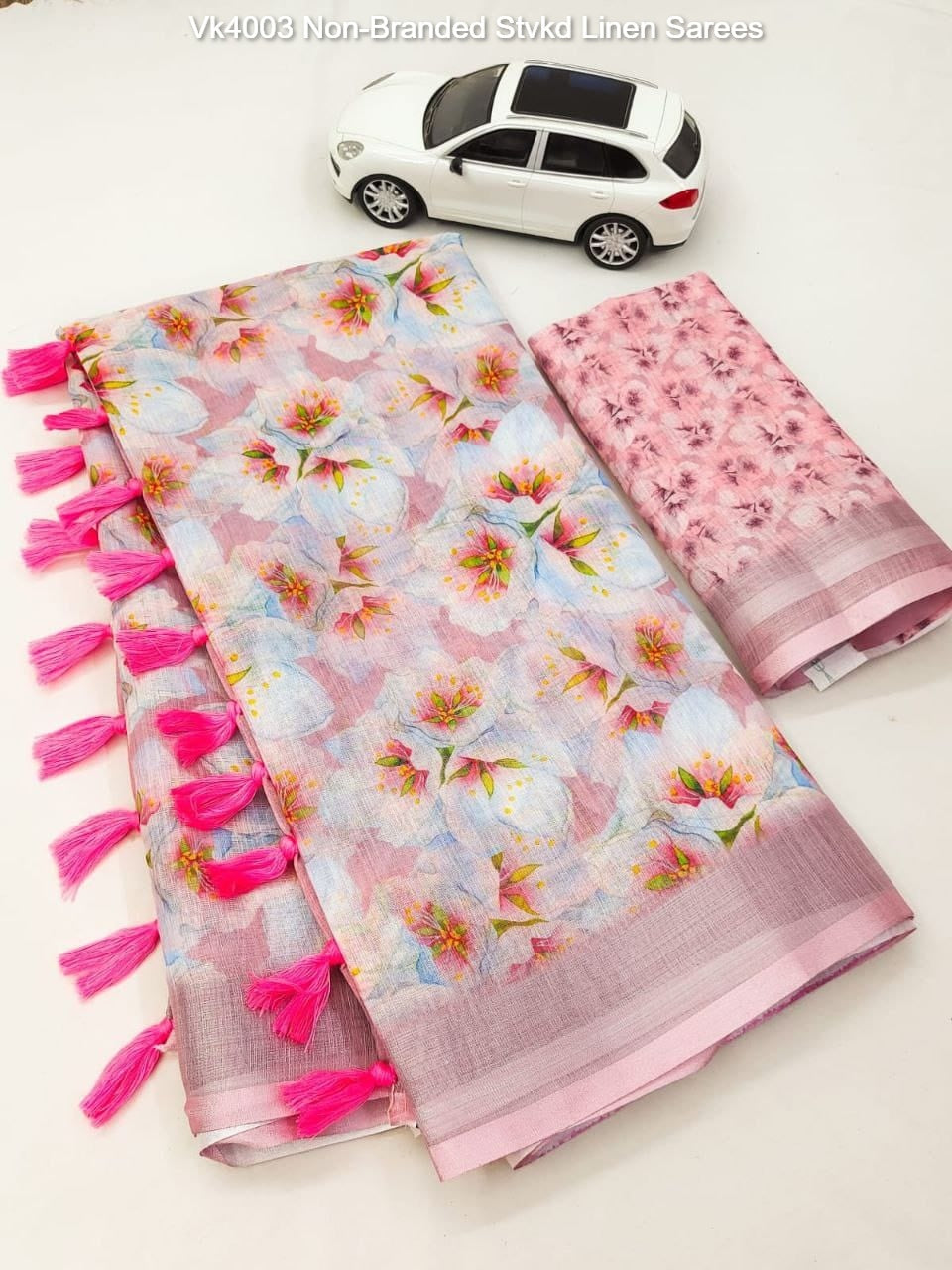 Mg334 Non-Branded Stmng Linen Sarees